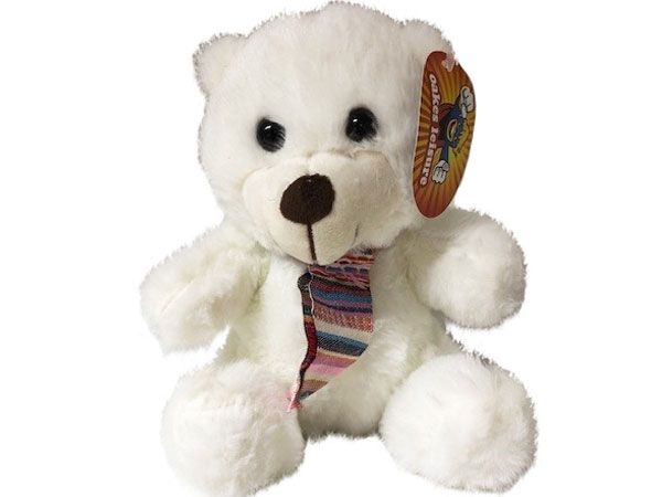 17cm Sitting Soft Rose Fur Bear With Tie