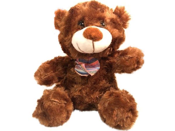 17cm Sitting Soft Brown Bear With Tie